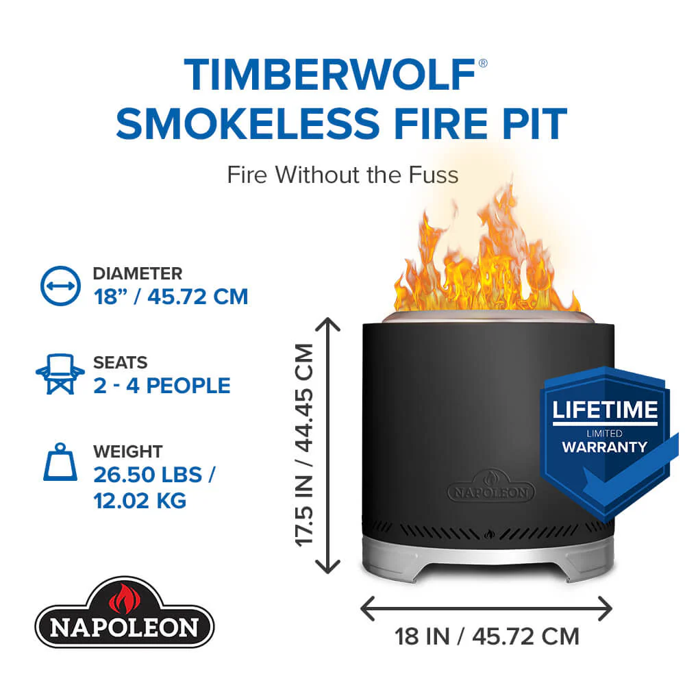 Napoleon Timberwolf® Smokeless Fire Pit - 18" Phantom - Image 3